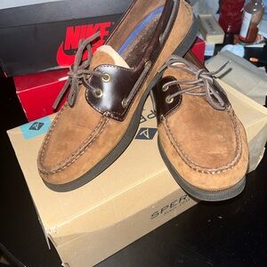 Sperry Men's Tan and Dark Brown Boat Shoes